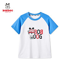 BoBDoG 巴布豆 儿童夏季短袖T恤 宝蓝色
