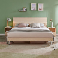 全友 家居 现代简约双人床主卧室床家具1.5米x2米高脚床板式床106302