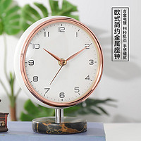 汉时(Hense)现代简约座钟石英钟客厅卧室时钟办公室酒店创意个性钟表HD8092 电镀玫瑰金