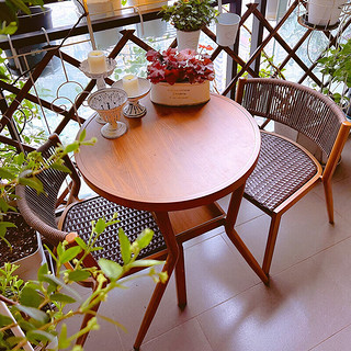 purpleleaf阳台桌椅三件套休闲一桌两椅藤椅户外茶几收纳庭院茶桌 2+1