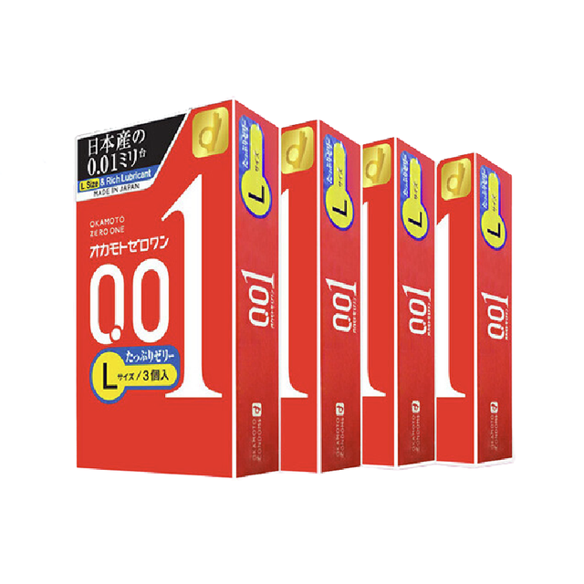 值选、今日必买：冈本 大号双倍润滑001 安全套 3片*4盒 共12片 L码