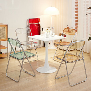 迈亚家具透明椅子=拍照凳子塑料折叠椅服装店亚克力餐椅ins时尚网红化妆椅 透明色