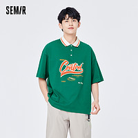 Semir 森马 情侣款美式复古polo衫 10-7322115201