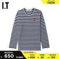 IT CDG PLAY COMME des GARÇONS川久保玲男装长袖T恤休闲条纹上衣