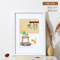 花衣裳(HUAYISHANG)简约实木画框挂墙相框装裱挂墙水彩素描展示画装裱油画外框可定制 白色-E款 A4摆挂两用