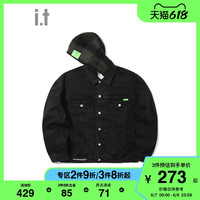 it :CHOCOOLATE男装牛仔夹克秋季可拆卸帽子外套7335AFH
