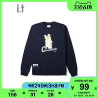 it :CHOCOOLATE男装圆领卫衣冬季潮流北极熊印花3044XWH