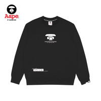 Aape 旗舰店男装秋冬猿颜字母印花宽松薄绒圆领卫衣3933XXJ