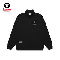 Aape 旗舰店男装秋冬猿颜硅胶章字母印花立领半拉链卫衣3899XXJ