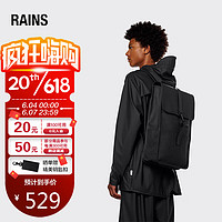 RAINS 双肩包书包防水运动背包大容量电脑包 Backpack 黑色