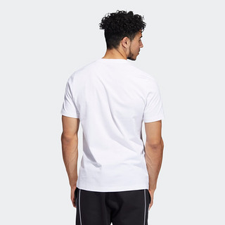 adidas 阿迪达斯 官方男装纯棉舒适篮球运动圆领短袖T恤HC6903 白 A/L