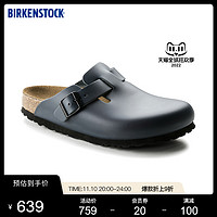 BIRKENSTOCK包头情侣款软木拖鞋男女款外穿Boston系列 黑色窄版0060193 35