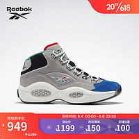 Reebok锐步官方篮球鞋男鞋女鞋复古经典运动中帮SOLUTION GX07 GZ7283-灰色/黑色/蓝色 中国码:44(28.5cm),US:10.5