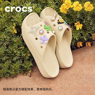 crocs 卡骆驰 经典云朵凉拖一字拖鞋户外厚底鞋凉鞋女鞋|208180