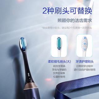 松下（Panasonic）电动牙刷 机身防水 适合敏感牙龈 3种可调节模式 小光环 EW-DC12-A405蓝色 节日礼物