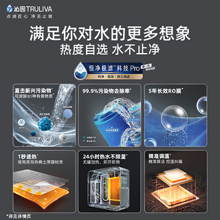 TRULIVA 沁园 净水器直饮家用厨房净水机RO反渗透加热净饮机净热一体机800G