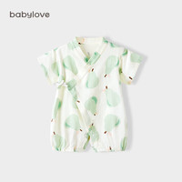 Babylove 婴儿短袖连体衣夏季薄款竹棉纱布哈衣新生儿和尚服宝宝透气夏装