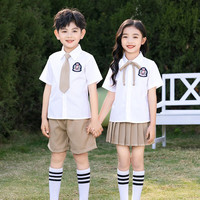 芯时代幼儿园园服毕业照套装小学生校服夏季短袖英伦学院风儿童班服 女生 夏装 160码