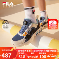 FILA 斐乐 童鞋儿童艺术家跑步鞋2023夏季旋钮扣男女大童运动鞋