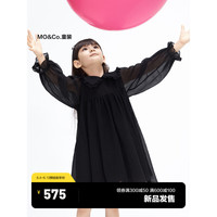 little MO&Co.little moco童装23春装新款女童娃娃领长袖连衣裙子KBC1DRS012 黑色 110/56