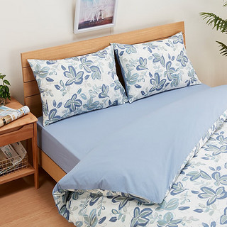 NITORI宜得利家居四季通用全包床套单件新款纯棉床垫保护套床笠 蓝色 双人