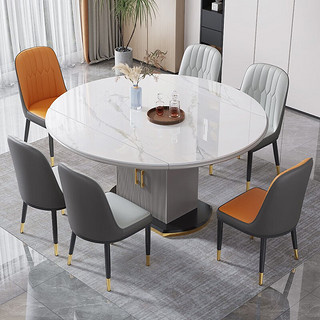 卓览（ZHUOLAN）餐桌 岩板餐桌椅组合 可储物现代简约可伸缩实木方圆两用饭桌 12MM雪山白木门款 1.2米单桌