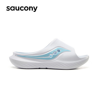 Saucony索康尼拖鞋减震一脚蹬休闲鞋运动男女同款拖鞋Cradle摇篮 白浅兰-7 43