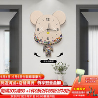 好久不见暴力熊Kaws创意潮流挂钟客厅家用新款钟表餐厅静音摇摆时钟壁挂灯 高达艺术-A款 12英寸 常规不发光款