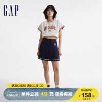 Gap 盖璞 女装夏季新款LOGO法式圈织软卫衣591199短袖上衣