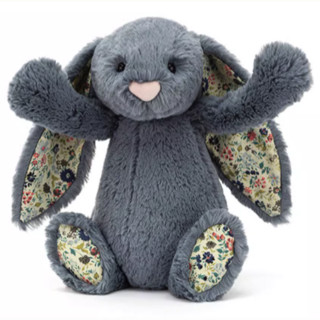 jELLYCAT 邦尼兔 BL3DUSK 花布邦尼兔毛绒玩具 灰蓝色 18cm