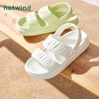 hotwind 热风 夏季新款女士时尚凉鞋厚底外穿踩屎感增高百搭沙滩鞋