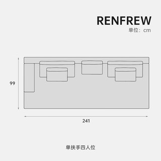芬·纳维亚 FINNNAVIAN芬纳维亚意大利极简轻奢布艺沙发Renfrew 别墅皮沙发 双人位 181*99*82（61） S-I级+布艺