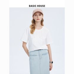 BASIC HOUSE 百家好 女款宽松短袖T恤 B0013B56432
