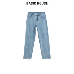 BASIC HOUSE 百家好 女款爱心牛仔裤