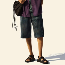 优衣库 U系列 宽松格纹短裤 459297