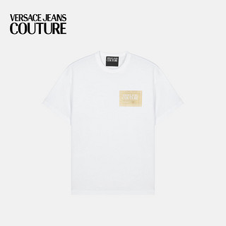 VERSACE JEANS COUTURE 男士Logo 棉质T恤短袖 ES89-黑/银色 L