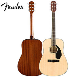 Fender 芬达 CD-60S单板民谣吉他云杉木圆角原声吉它41英寸原木色