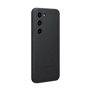 三星（SAMSUNG）Galaxy S23 奢华皮革保护壳 手机壳 柔软皮套 黑色