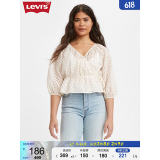 Levi's 李维斯 Fashion Fit系列 女士V领气质收腰雪纺衫29542-0002 白色 S