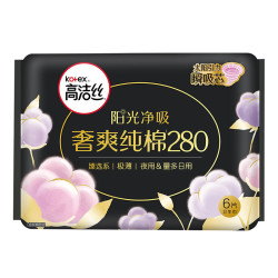 kotex 高洁丝 极薄纯棉夜用卫生巾 28cm*6片