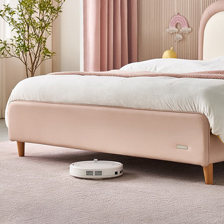 全友（QUANU）家居儿童床现代简约床抗菌生态科技皮软靠床儿童床女孩卧室116012 1.5m皮床( 无床头柜床垫 )