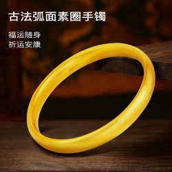  盛世黄金 古法弧面素圈手镯  HZ0027 约30g