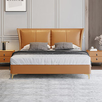 奈高 NG皮艺床软包床现代简约皮床公寓软床卧室双人床1米5款dk615
