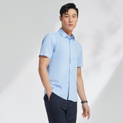 YOUNGOR 雅戈尔 竹浆纤维免烫短袖衬衫 VSZX124930IFY
