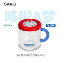 SANQ三浅哆啦A梦萌趣马克杯玻璃杯大容量女学生网红简约水杯便携