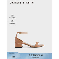 CHARLES & KEITH CHARLES&KEITH;春季女士简约一字带中跟凉鞋CK1-60361264 Yellow黄色 37