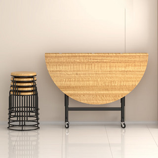 佐盛折叠餐桌吃饭桌家用餐桌圆形创意移动客厅大圆桌 直径2.4米含转盘