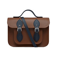 The Cambridge Satchel Company英国剑桥包11寸Batchel斜挎手提邮差包 时尚百搭手提包英伦学院风 复古棕 / 海军蓝