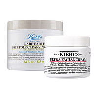 Kiehl's 科颜氏 保价618Kiehl's科颜氏亚马逊白泥面膜125ml+高保湿面霜50ml角鲨烷深层补水收缩毛孔专柜明星面膜