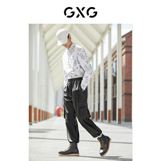 GXG 男款休闲抽绳宽松皮裤 10C102020G
